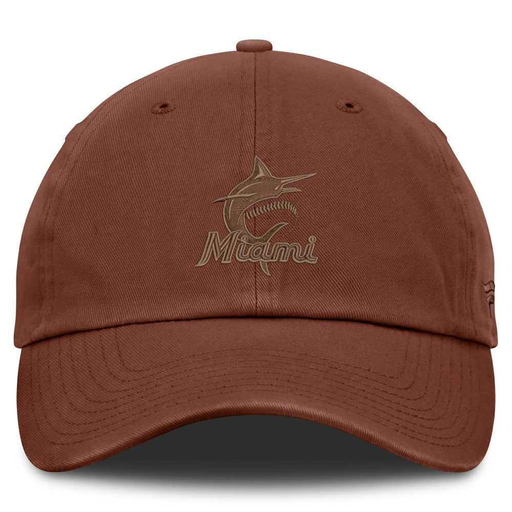 Miami Marlins Fanatics Tinge Adjustable Hat - Brown Hats