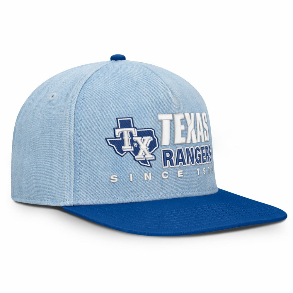 Texas Rangers Fanatics Twinbill Snapback Hat - Denim Hats