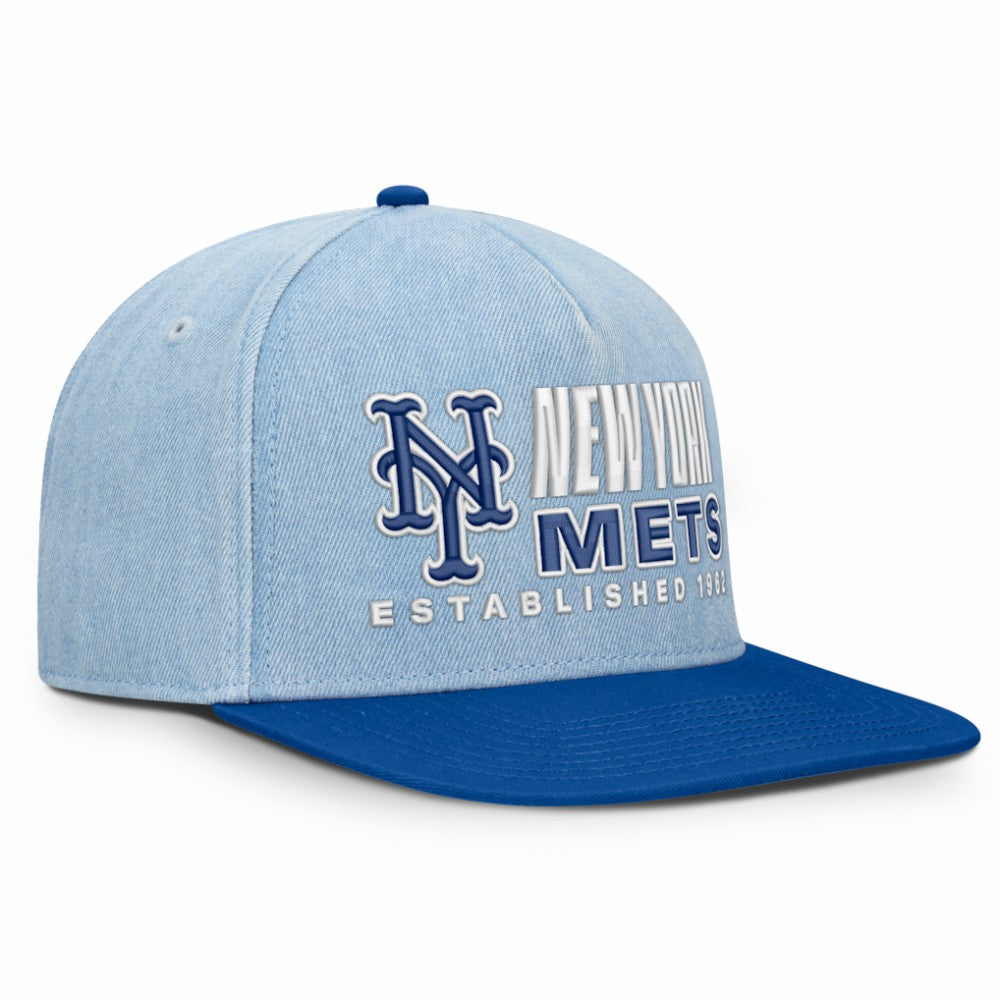 New York Mets Fanatics Twinbill Snapback Hat - Denim Hats