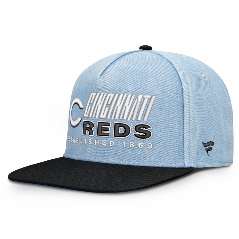 Cincinnati Reds Fanatics Twinbill Snapback Hat - Denim Hats