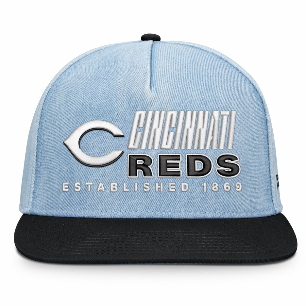 Cincinnati Reds Fanatics Twinbill Snapback Hat - Denim Hats