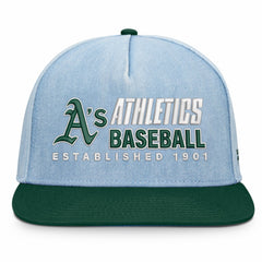 Athletics Fanatics Twinbill Snapback Hat - Denim Hats