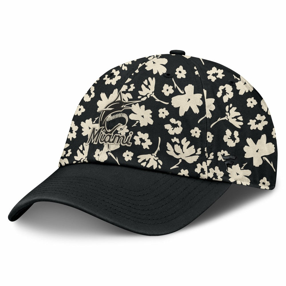 Miami Marlins Fanatics Women's Blossom Adjustable Hat - Black Hats