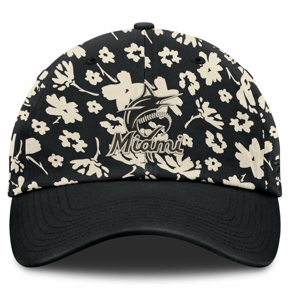 Miami Marlins Fanatics Women's Blossom Adjustable Hat - Black Hats