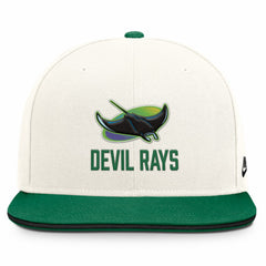 Tampa Bay Rays Nike Cooperstown Pro Dri-FIT Snapback Hat - Cream/Green Hats