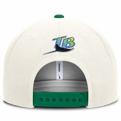 Tampa Bay Rays Nike Cooperstown Pro Dri-FIT Snapback Hat - Cream/Green Hats