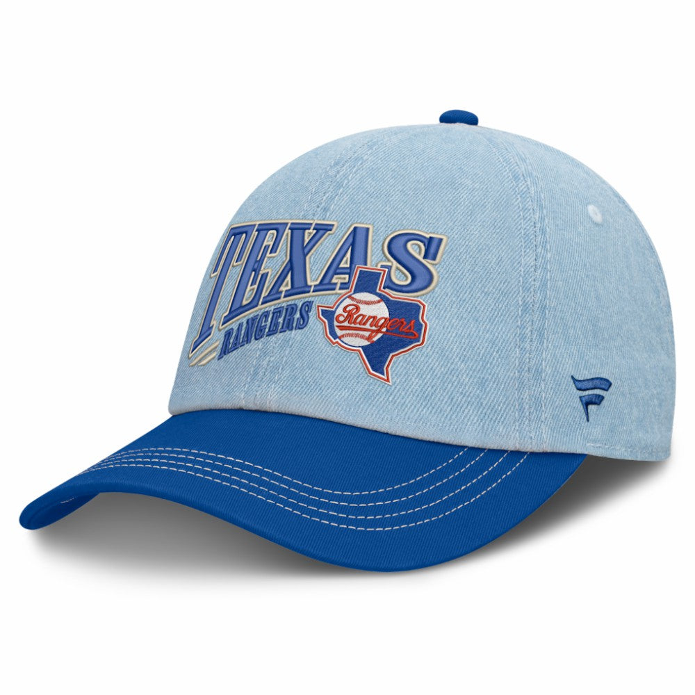 Texas Rangers Fanatics Retire Adjustable Hat - Denim Hats