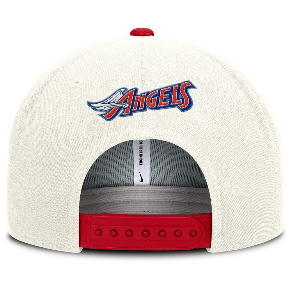 Los Angeles Angels Nike Cooperstown Pro Dri-FIT Snapback Hat - Cream/Red Hats
