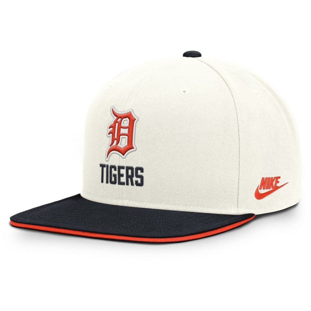 Detroit Tigers Nike Cooperstown Pro Dri-FIT Snapback Hat - Cream/Navy Hats