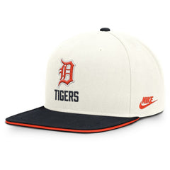 Detroit Tigers Nike Cooperstown Pro Dri-FIT Snapback Hat - Cream/Navy Hats