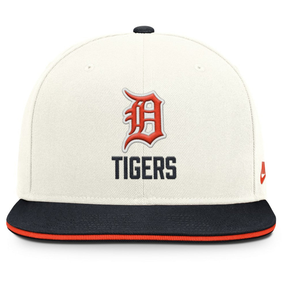Detroit Tigers Nike Cooperstown Pro Dri-FIT Snapback Hat - Cream/Navy Hats