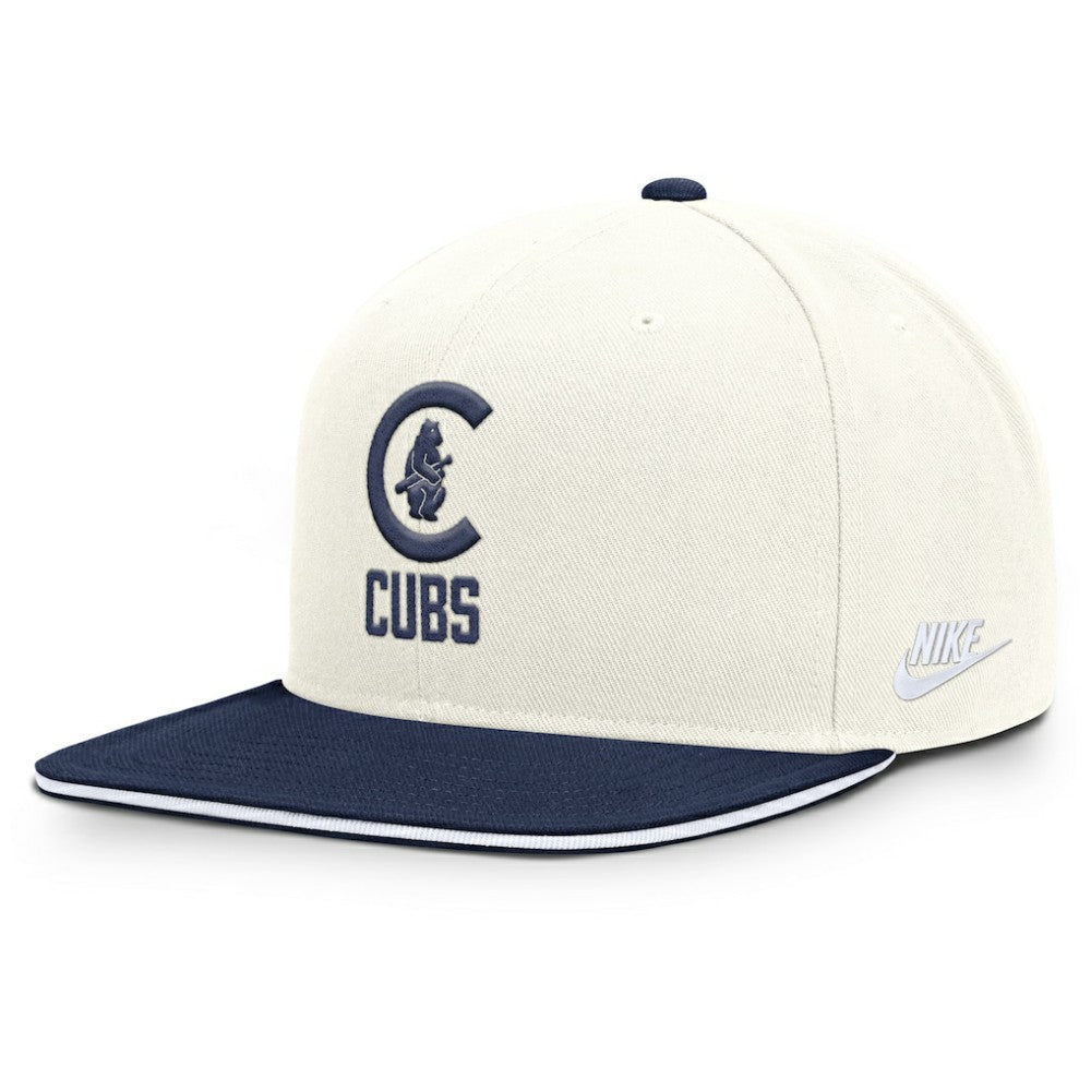 Chicago Cubs Nike Cooperstown Pro Dri-FIT Snapback Hat - Cream/Navy Hats