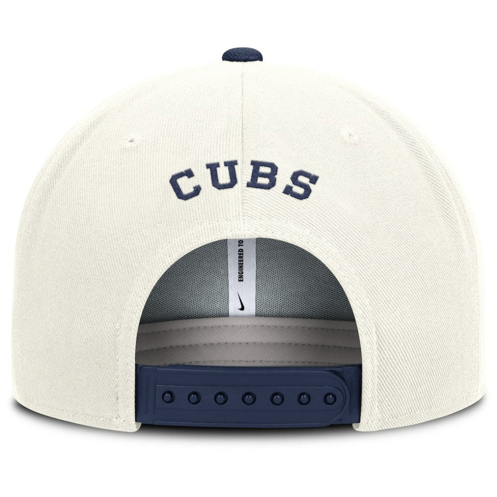 Chicago Cubs Nike Cooperstown Pro Dri-FIT Snapback Hat - Cream/Navy Hats