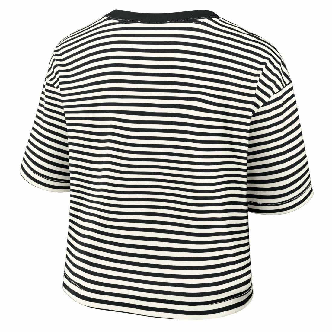 Detroit Lions Women's Striped Cropped T-Shirt - Black/Cream T-shirts