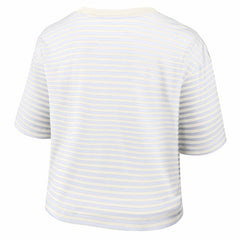 Buffalo Bills Women's Striped Cropped T-Shirt - White/Cream T-shirts