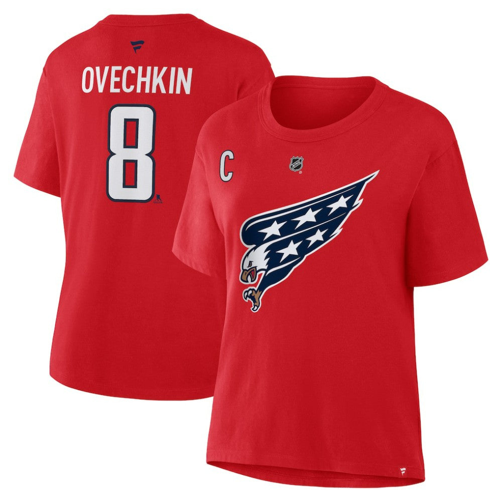 Alexander Ovechkin Washington Capitals Fanatics Women's Authentic Stack Name & Number T-Shirt - Red | US 2001569474