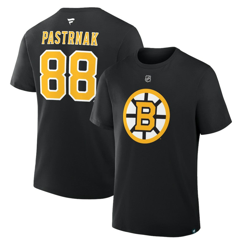 David Pastrnak Boston Bruins Fanatics Authentic Stack Name & Number T-Shirt - Black | US 2001569530