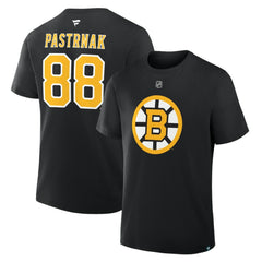David Pastrnak Boston Bruins Fanatics Authentic Stack Name & Number T-Shirt - Black | US 2001569530