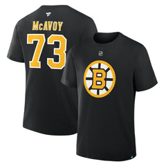 Charlie McAvoy Boston Bruins Fanatics Authentic Stack Name & Number T-Shirt - Black | US 2001569531