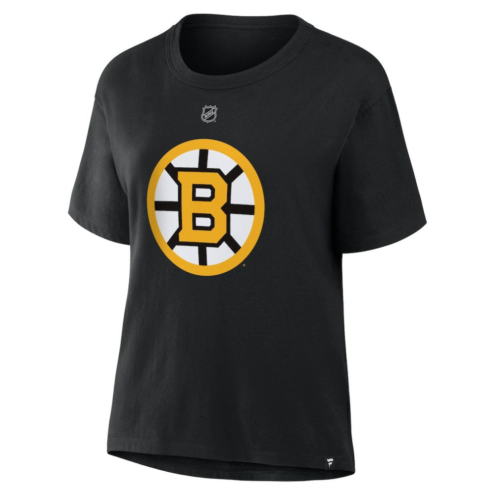David Pastrnak Boston Bruins Fanatics Women's Authentic Stack Name & Number T-Shirt - Black | US 2001569535