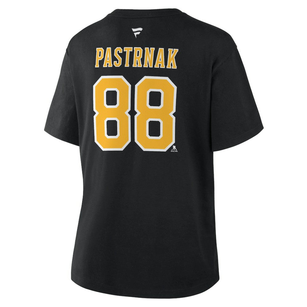 David Pastrnak Boston Bruins Fanatics Women's Authentic Stack Name & Number T-Shirt - Black | US 2001569535