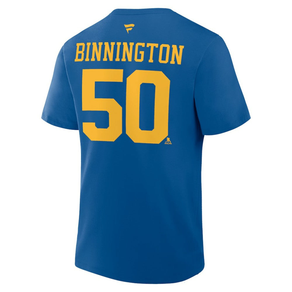 Jordan Binnington St. Louis Blues Fanatics Authentic Stack Name & Number T-Shirt - Blue | US 2001569553