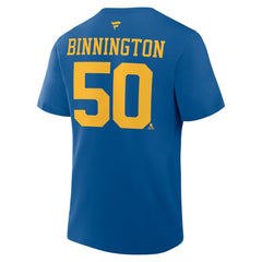 Jordan Binnington St. Louis Blues Fanatics Authentic Stack Name & Number T-Shirt - Blue | US 2001569553