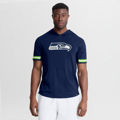 Seattle Seahawks Optimal Play Short Sleeve Hooded T-Shirt - College Navy T-shirts