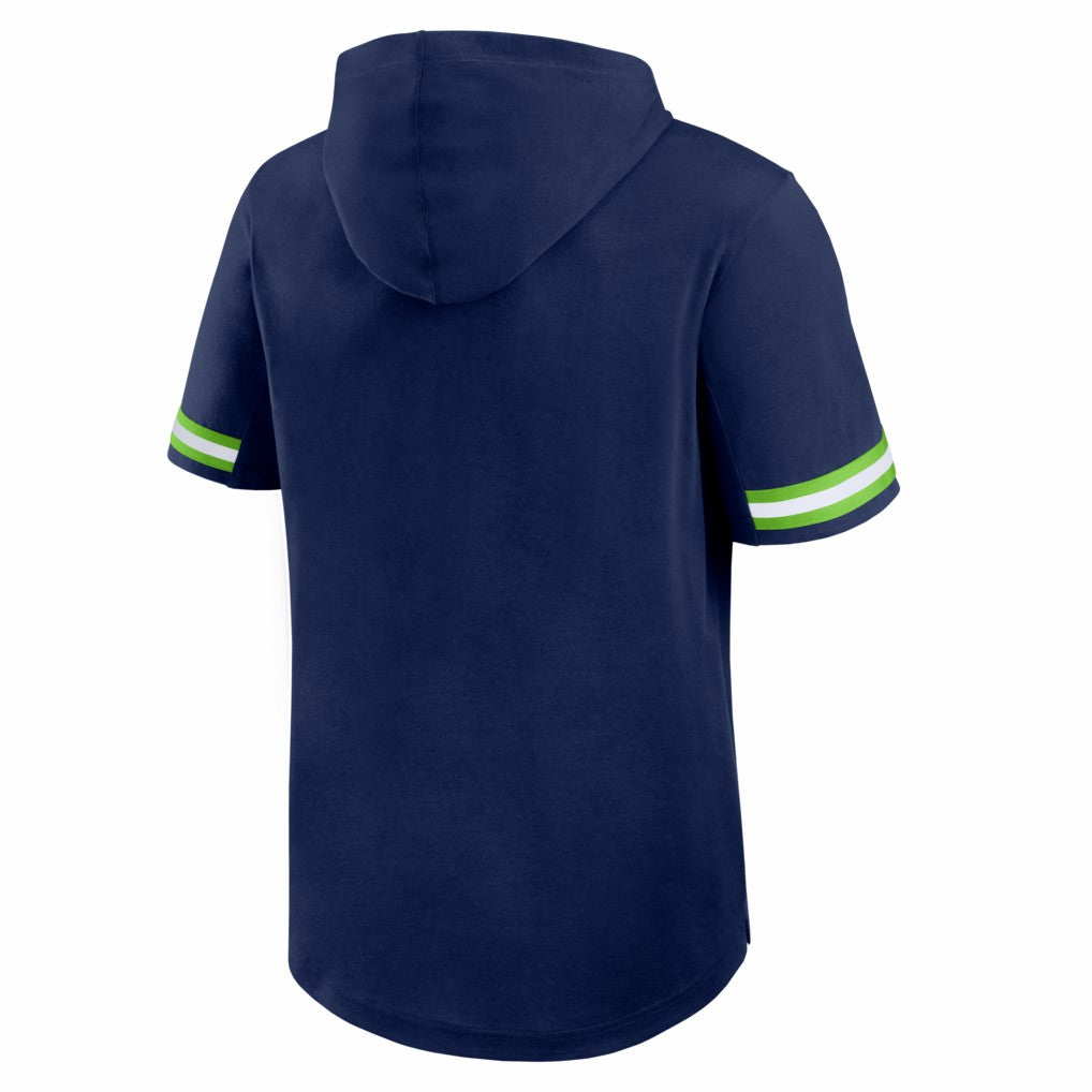 Seattle Seahawks Optimal Play Short Sleeve Hooded T-Shirt - College Navy T-shirts