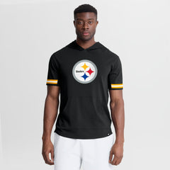 Pittsburgh Steelers Optimal Play Short Sleeve Hooded T-Shirt - Black T-shirts