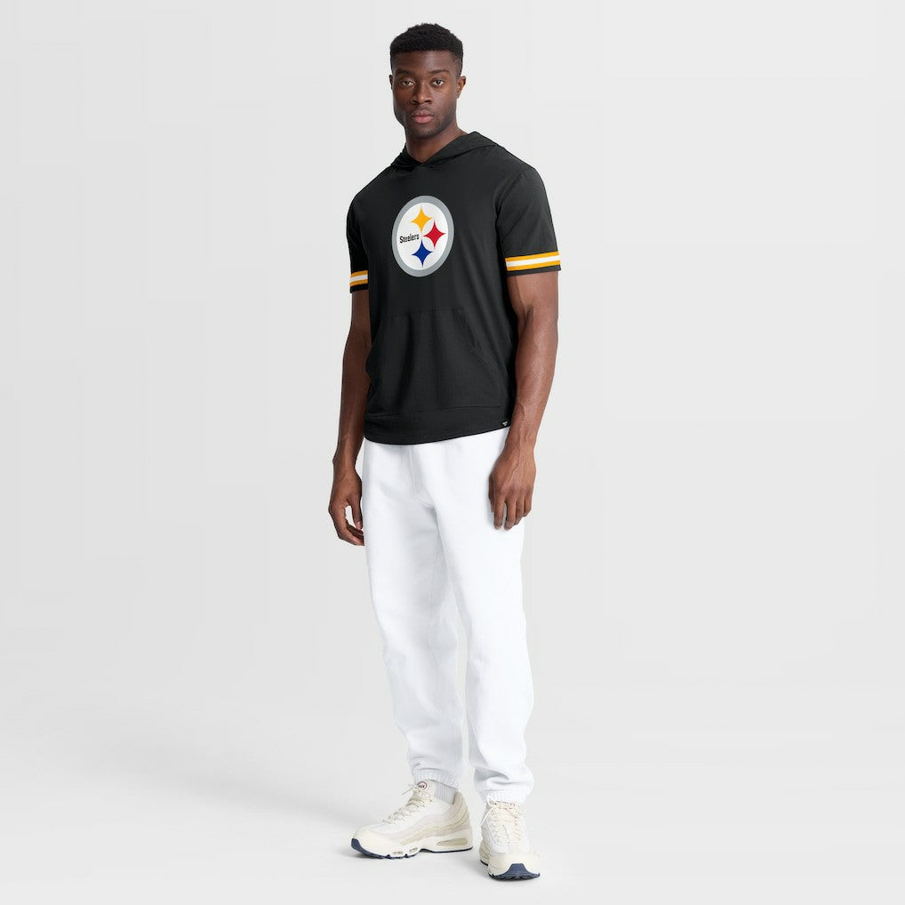 Pittsburgh Steelers Optimal Play Short Sleeve Hooded T-Shirt - Black T-shirts