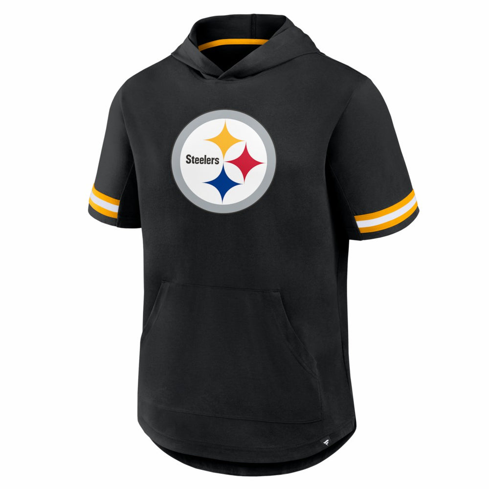 Pittsburgh Steelers Optimal Play Short Sleeve Hooded T-Shirt - Black T-shirts