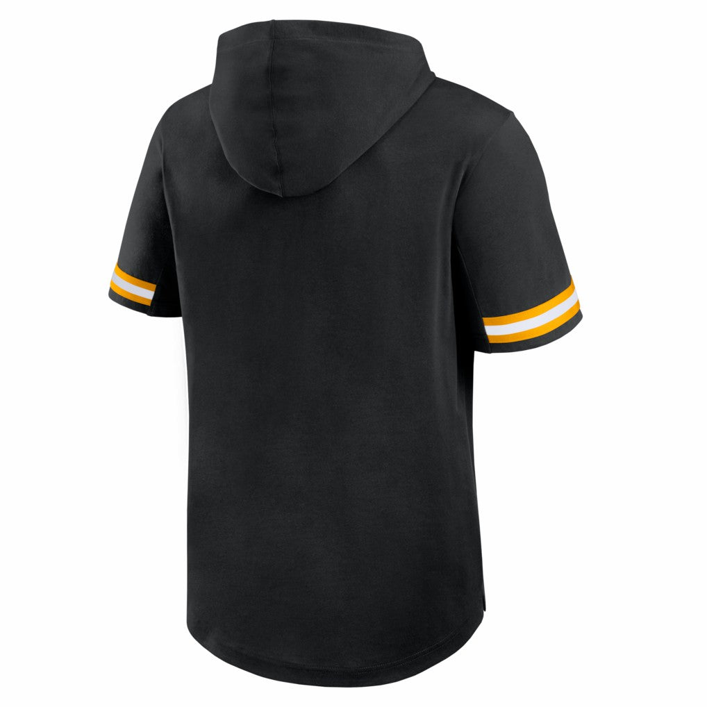 Pittsburgh Steelers Optimal Play Short Sleeve Hooded T-Shirt - Black T-shirts
