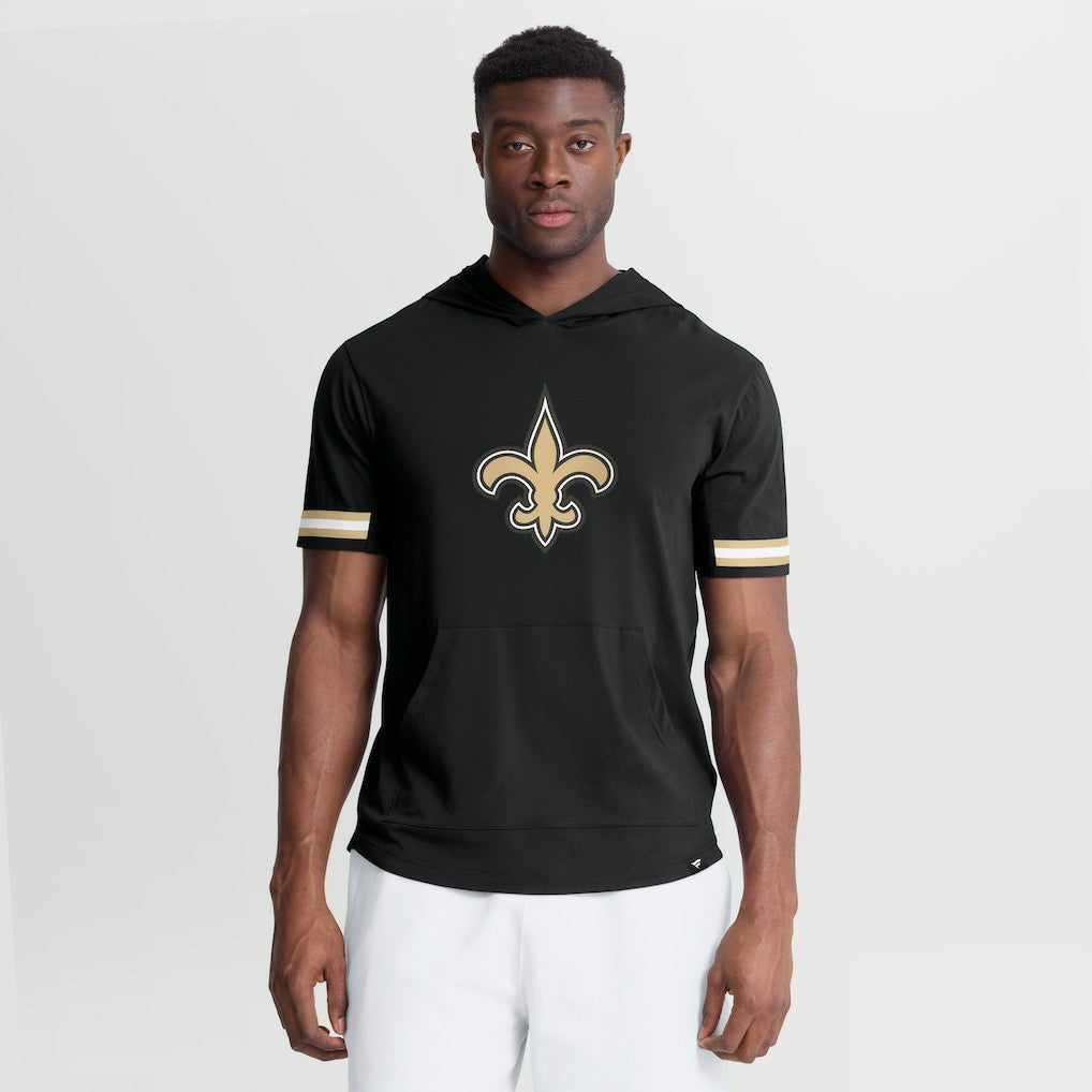 New Orleans Saints Optimal Play Short Sleeve Hooded T-Shirt - Black T-shirts