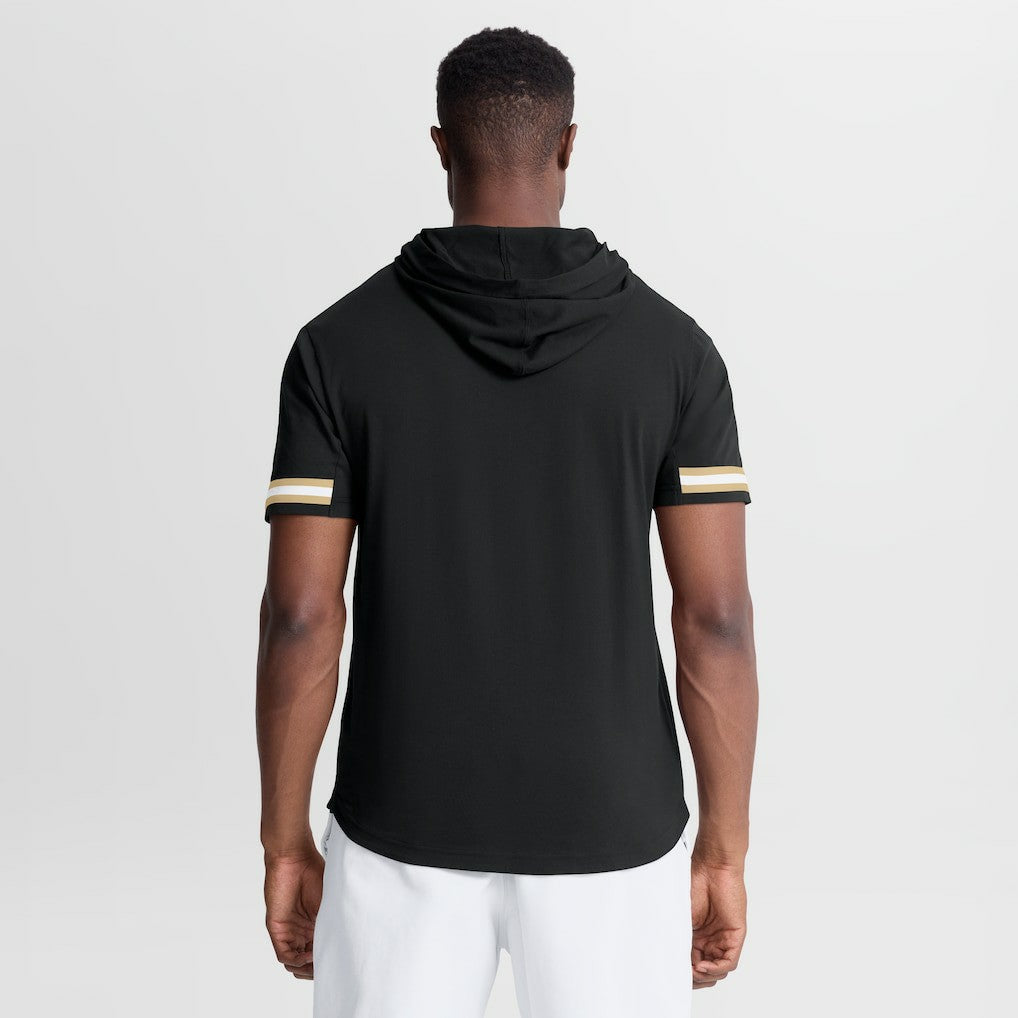 New Orleans Saints Optimal Play Short Sleeve Hooded T-Shirt - Black T-shirts