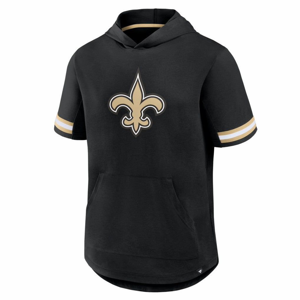 New Orleans Saints Optimal Play Short Sleeve Hooded T-Shirt - Black T-shirts