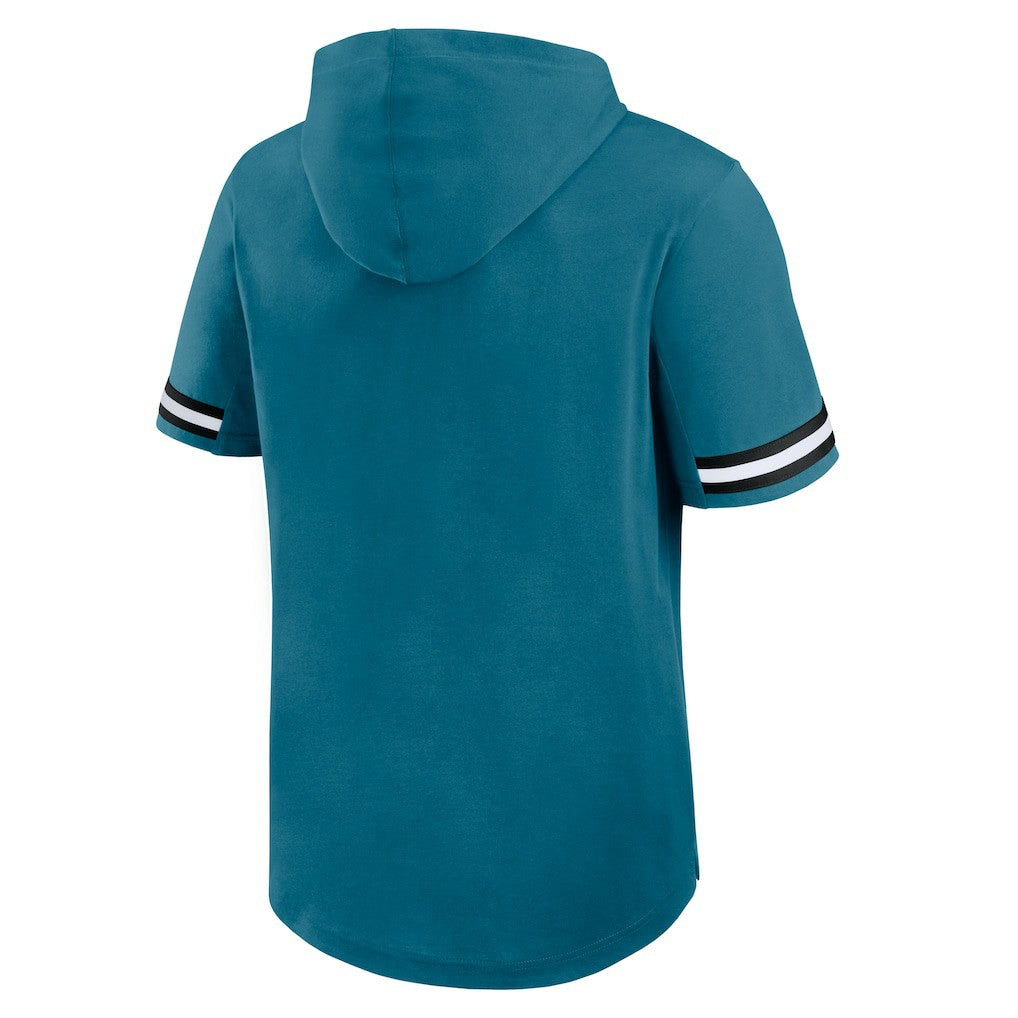 Jacksonville Jaguars Optimal Play Short Sleeve Hooded T-Shirt - Teal T-shirts