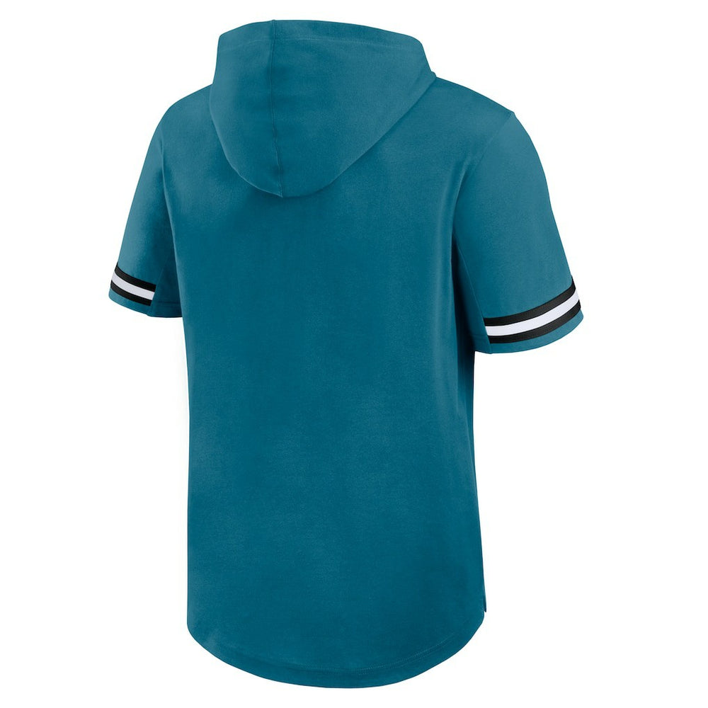 Jacksonville Jaguars Optimal Play Short Sleeve Hooded T-Shirt - Teal T-shirts