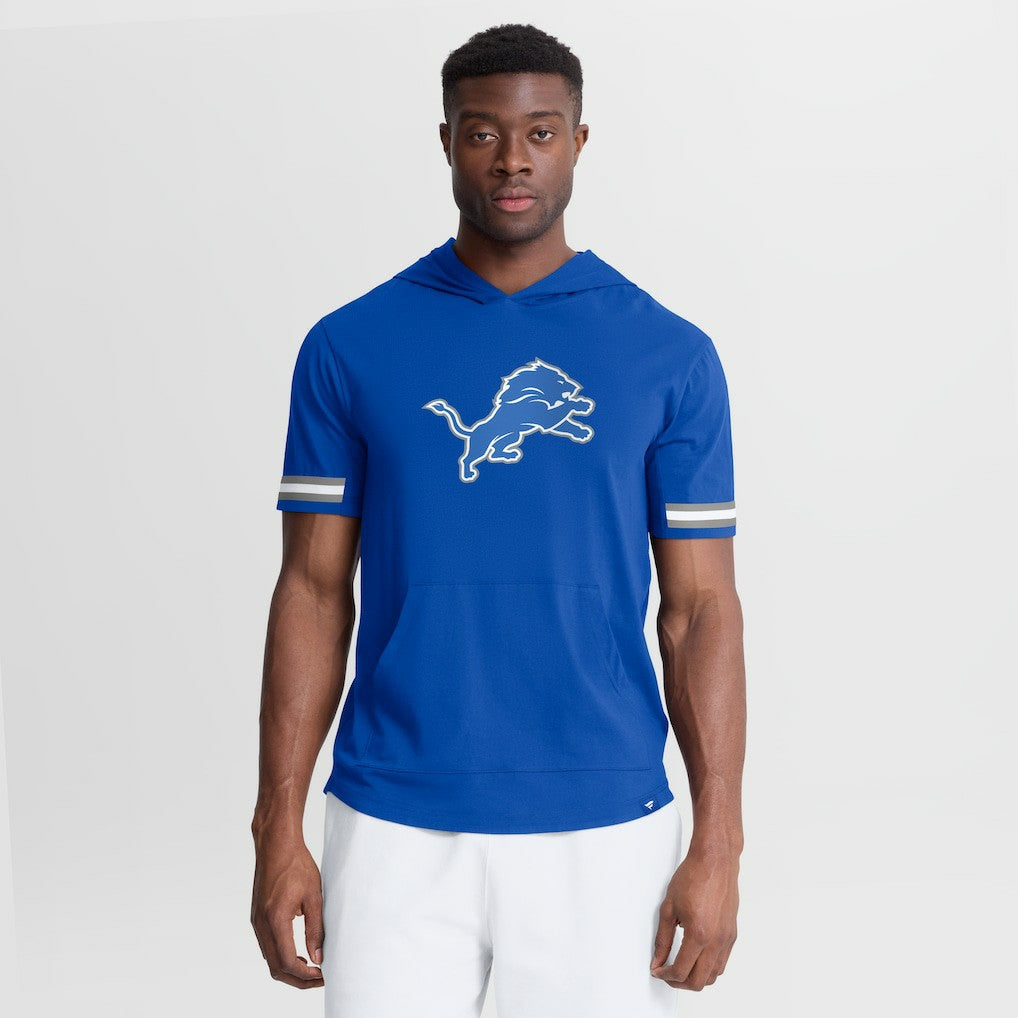 Detroit Lions Optimal Play Short Sleeve Hooded T-Shirt - Blue T-shirts