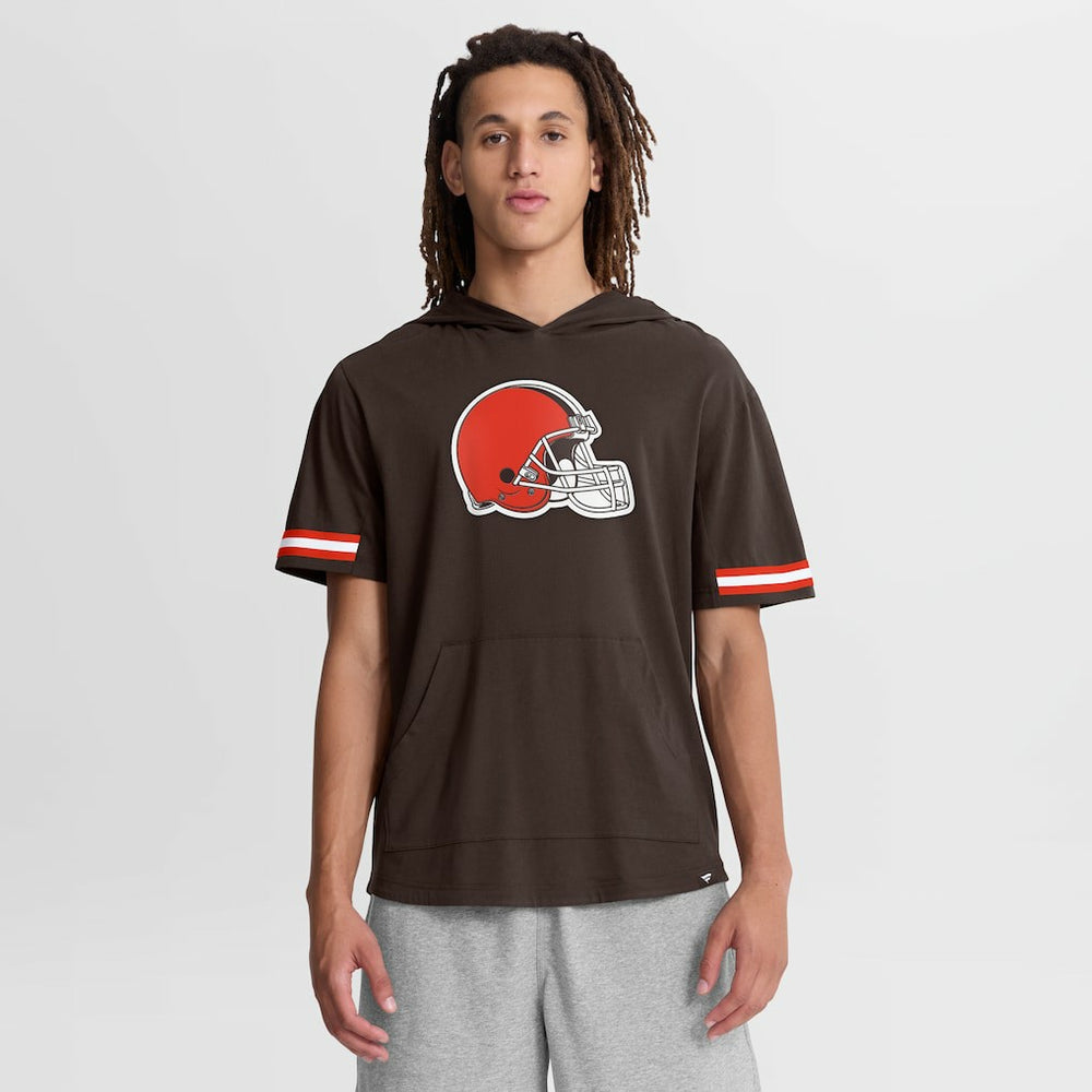 Cleveland Browns Optimal Play Short Sleeve Hooded T-Shirt - Brown T-shirts