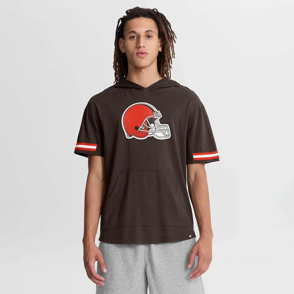 Cleveland Browns Optimal Play Short Sleeve Hooded T-Shirt - Brown T-shirts