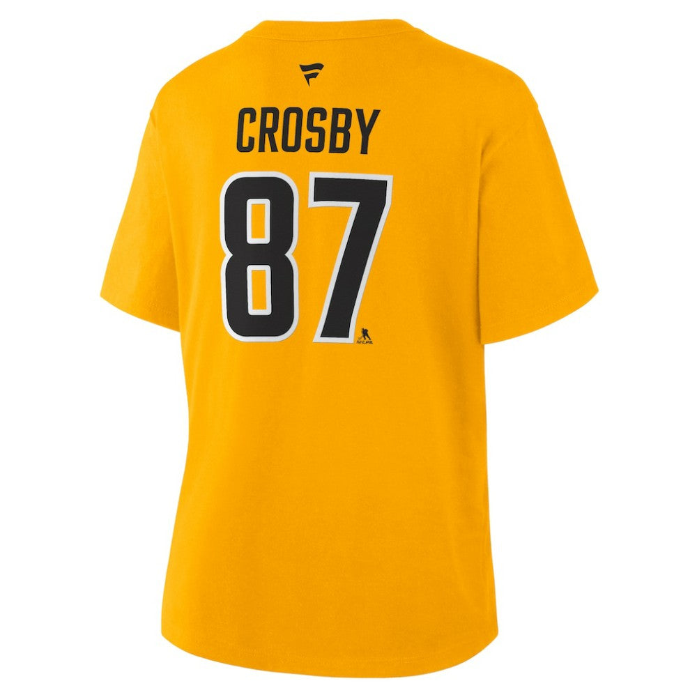 Sidney Crosby Pittsburgh Penguins Fanatics Women's Authentic Stack Name & Number T-Shirt - Gold | US 2001570564