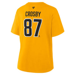 Sidney Crosby Pittsburgh Penguins Fanatics Women's Authentic Stack Name & Number T-Shirt - Gold | US 2001570564