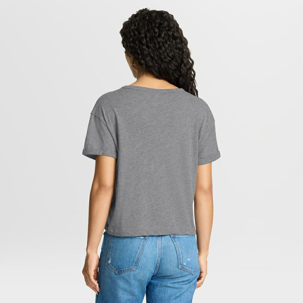 Kansas City Chiefs Women's Overplayed Tribute Tri-Blend Boxy T-Shirt - Heather Gray T-shirts