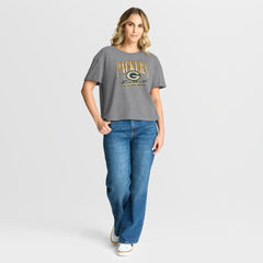 Green Bay Packers Women's Overplayed Tribute Tri-Blend Boxy T-Shirt - Heather Gray T-shirts