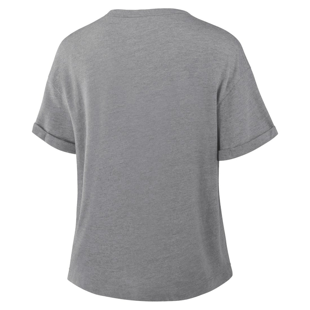 Green Bay Packers Women's Overplayed Tribute Tri-Blend Boxy T-Shirt - Heather Gray T-shirts