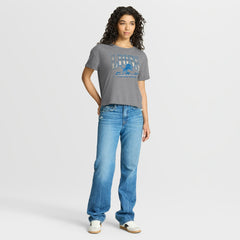Detroit Lions Women's Overplayed Tribute Tri-Blend Boxy T-Shirt - Heather Gray T-shirts