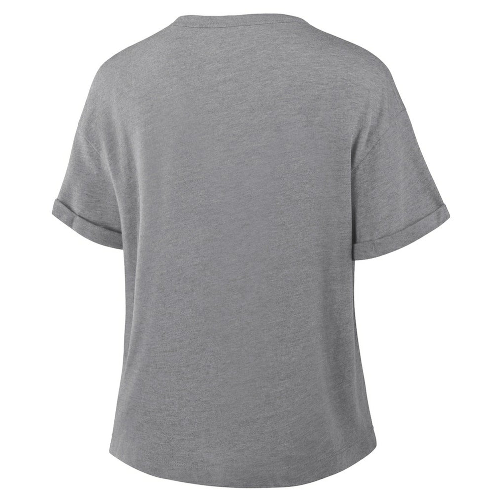 Baltimore Ravens Women's Overplayed Tribute Tri-Blend Boxy T-Shirt - Heather Gray T-shirts
