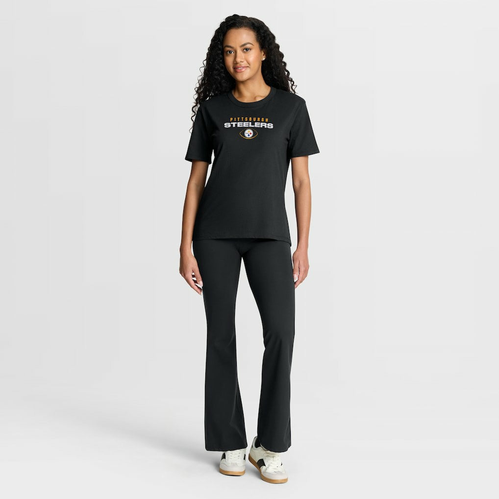 Pittsburgh Steelers Women's Fade Legacy T-Shirt - Black T-shirts
