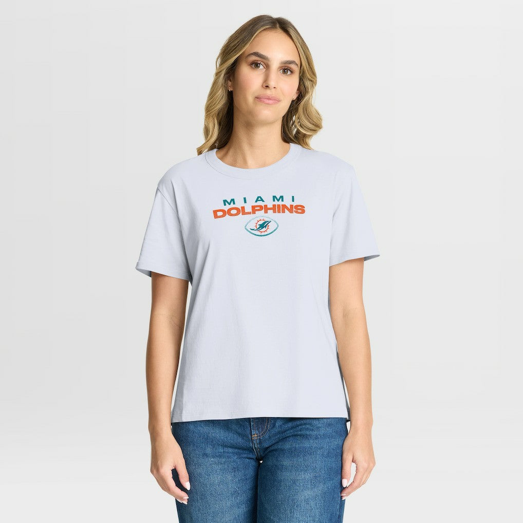 Miami Dolphins Women's Fade Legacy T-Shirt - White T-shirts